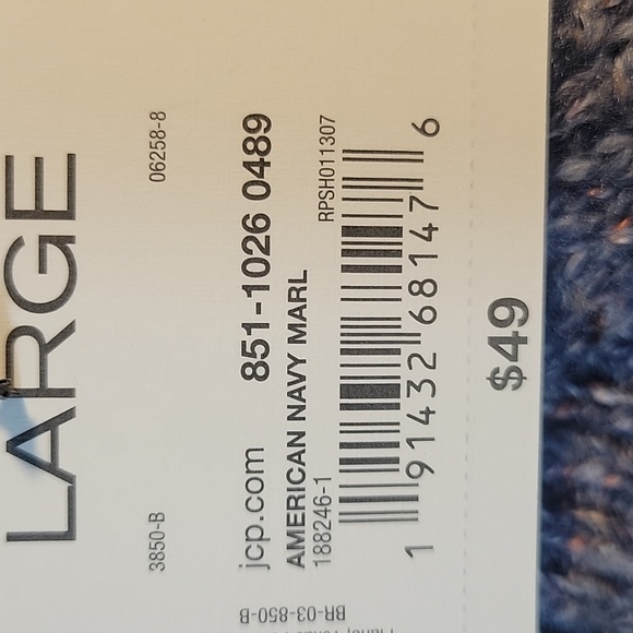 Liz Claiborne American Navy Marl Open Front Cardigan Sweater Size Large NWT - Picture 8 of 8